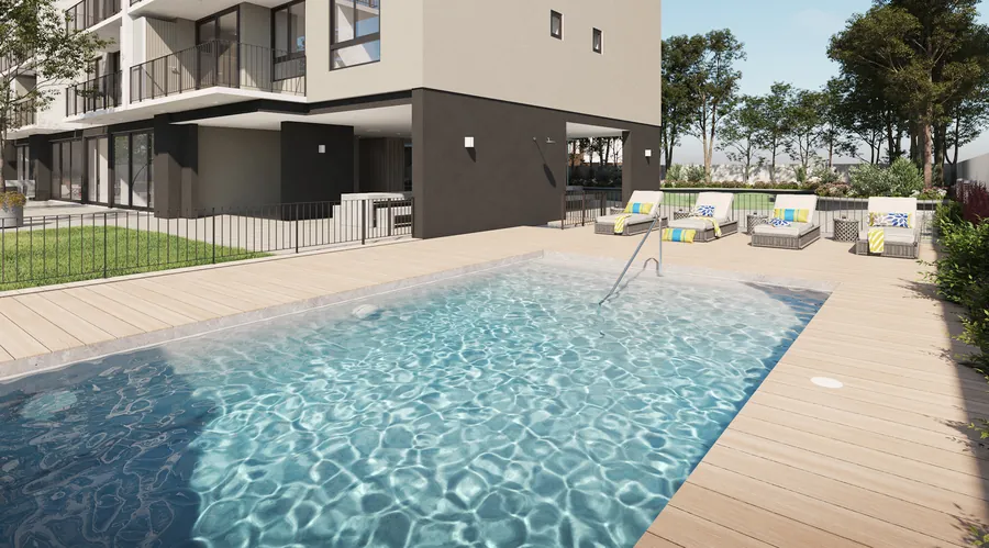Render de la piscina de proyecto en La Florida